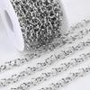 1Meter Stainless Steel 7mm Embossing Oval Twist Link Chains DIY HandCraft Necklace Bracelet Jewelry Making Accessories Component