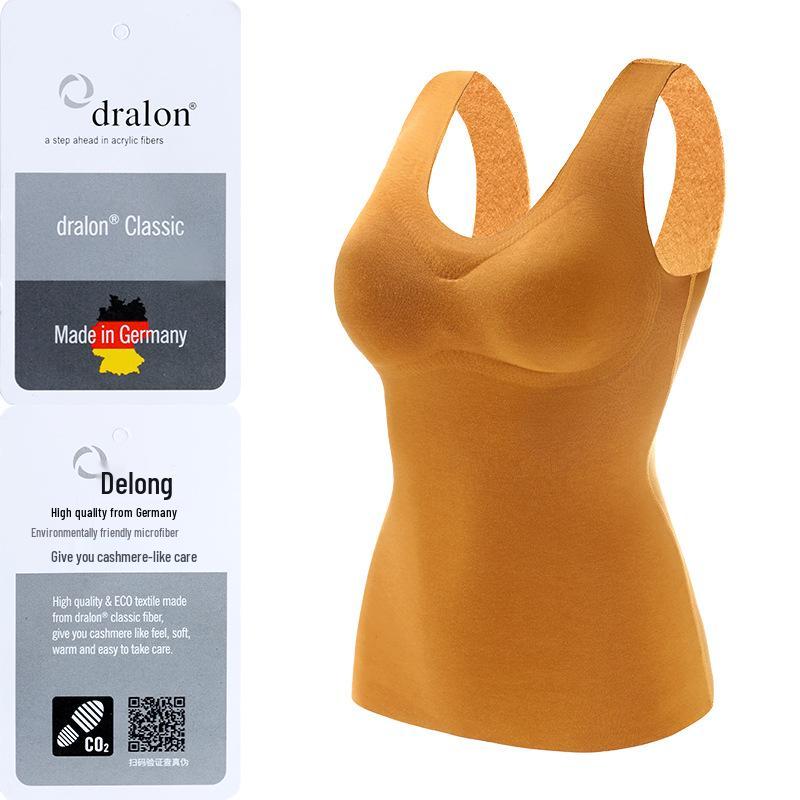 Women's 2024 Self-Heating Seamless Thermal Velvet Vest with Chest Pad