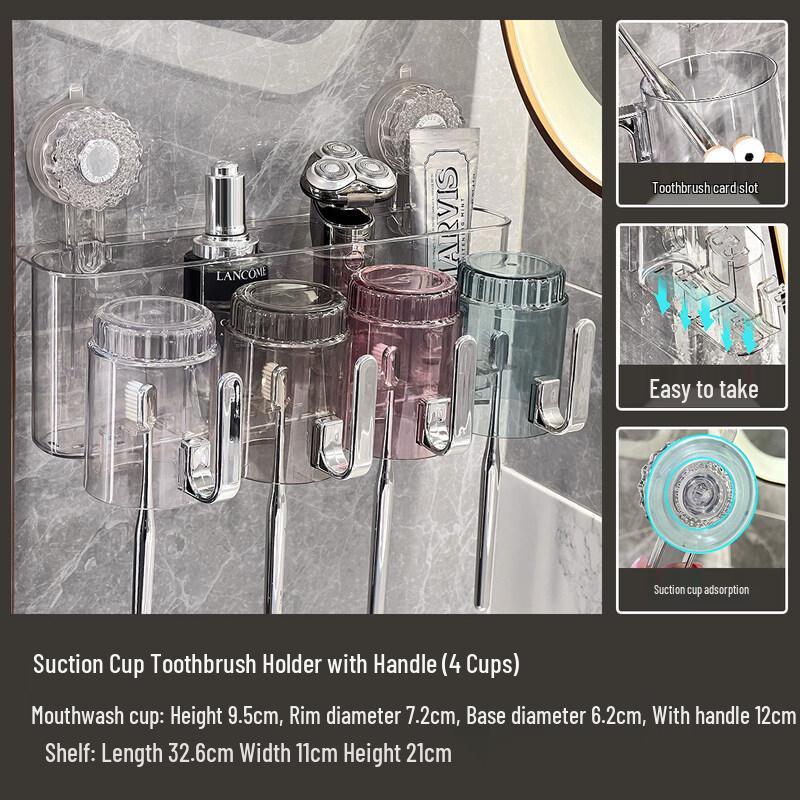 LIEI Suction Cup Wall-Mounted Toothbrush Holder