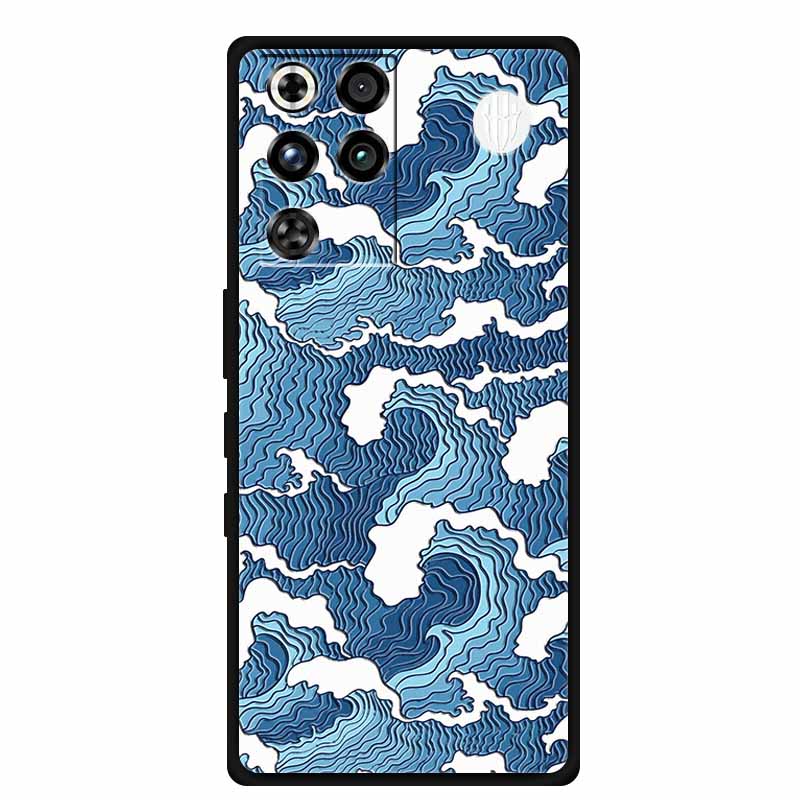 For ZTE Nubia RedMagic 11 Pro 5G Case 3D Emboss Flowers Relief Soft Black Silicone Back Cover For ZTE Nubia RedMagic 11Pro Funda