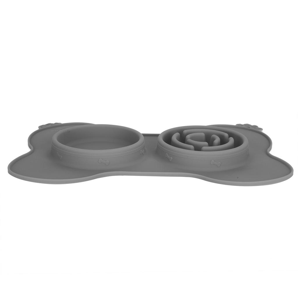 Portable Pet Dog Feeding Bowls Silicone Puppy Cat Eating Feeder Dish Bowl Pet SuppliesGrey