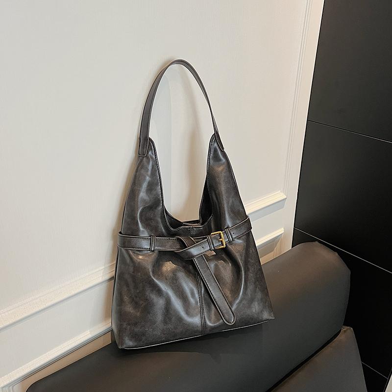 Retro Underarm Shoulder Hobo Bags For Women 2026 Luxury Designer Handbags PU Leather Pure Color Big Capacity Shopper Totes Purse
