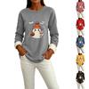 Women's Halloween -Lined Long Sleeve Round Neck Print Casual Winter Top