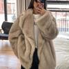 New Autumn and Winter Coat Women's Lazy Style Street Coat Loose European and American Plush Coat
