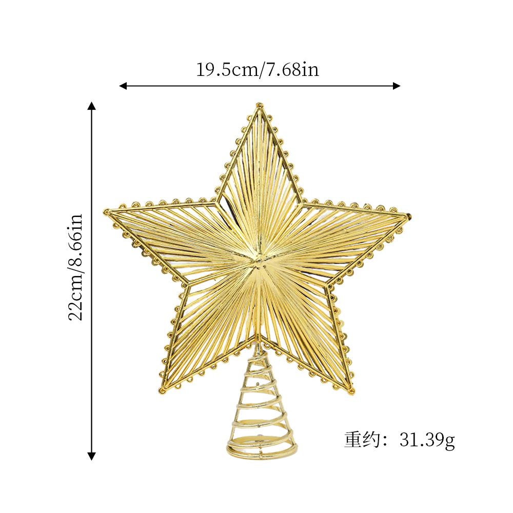 

22cm Gold Christmas Tree Topper Star Ornament Red Glitter Star Xmas Tree Decor For Home Decor Navidad New Year 2025 Decoration золотий