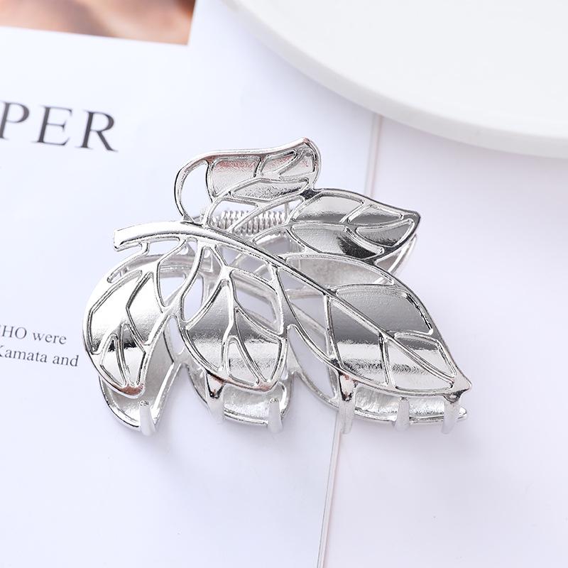 European & American Metal Cat Claw Hair Clip - Leaf Design for Ponytails