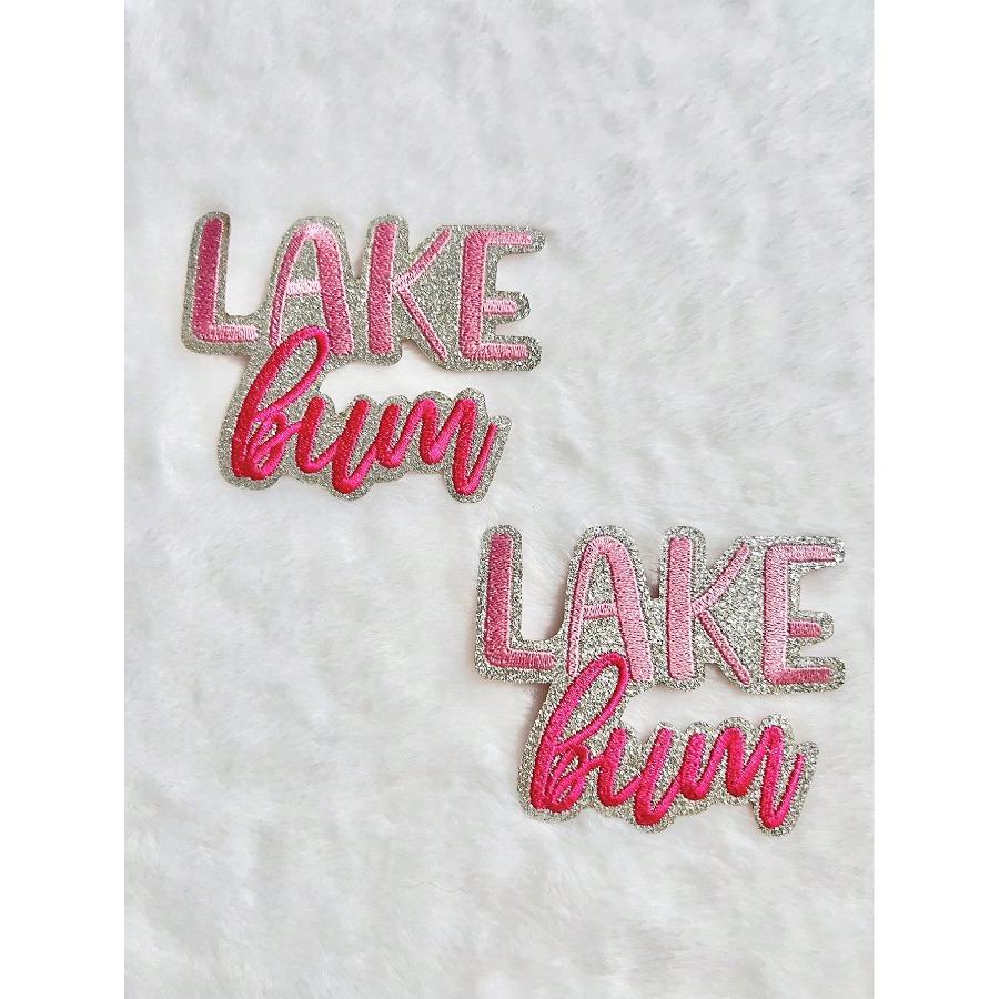 Lake Bum and Beach Bum Embroidered Iron On Patches, Lake Babe Patch, Pool Babe Patch, Cute Iron-On/Sew-On Appliques Patch for Trucker Hats, Jeans