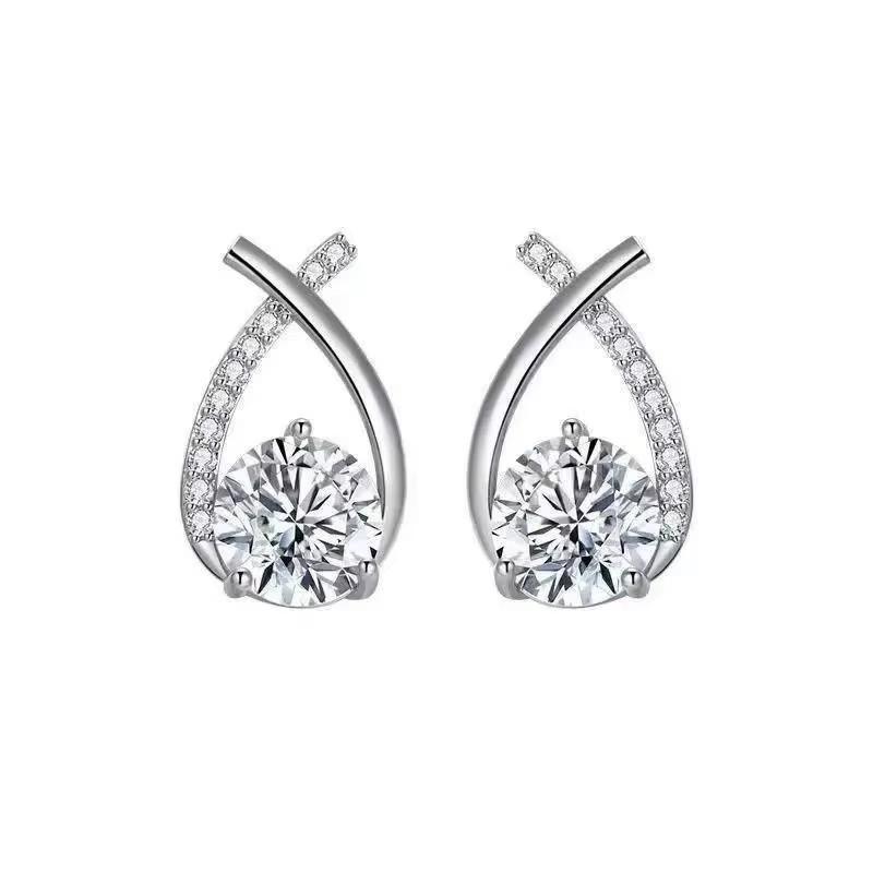 925 Silver Needle Korean Fashion Crystal Flower Earrings For Women Jewelry Trending New Luxury Zircon Flowers Stud Earrings