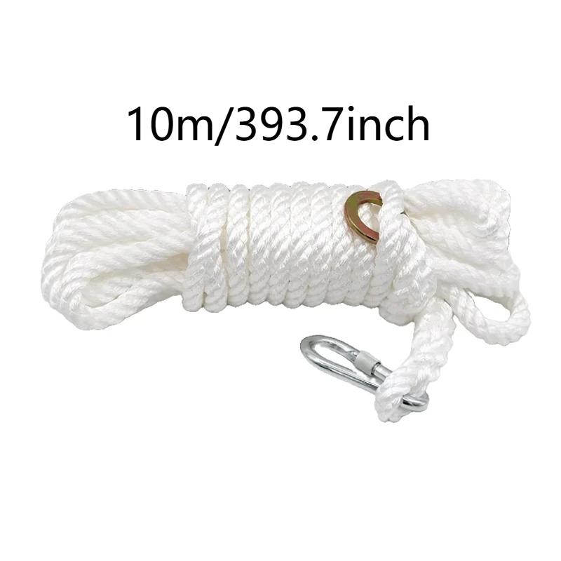 10m Multi Purpose Rope Waterproof Wear-resistant Clothesline White Rope with Lock Buckle Multi-functional Rope Home Accessories 1pcs