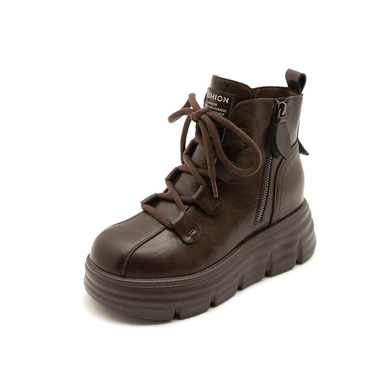 Thick-soled heightening snow boots women's winter 2025 new non-slip waterproof Martin short boots velvet warm large cotton shoes