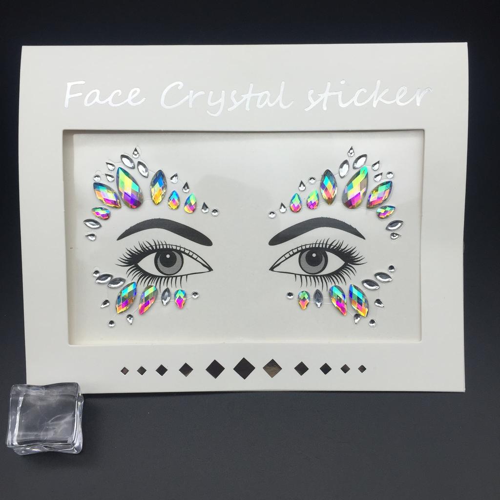 Crystal Tattoo Sticker Glitter Eyeliner Eyebrow Makeup Face Eyes Diamond Temporary Tattoo Rock Rhinestone 3D Eyeliner Stickers