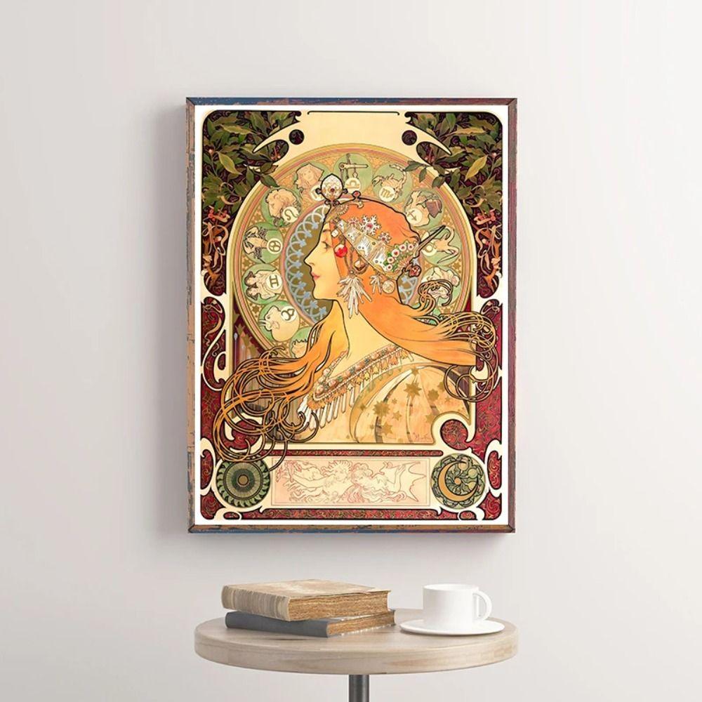 Vintage Art Nouveau Woman Tin Sign Retro Metal Panel Home Bar Cafe Decor