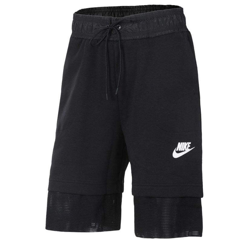 

Nike Av15 Mesh Knitted Sport Splicing Lace-Up Casual Shorts Women shorts 832601-010 L