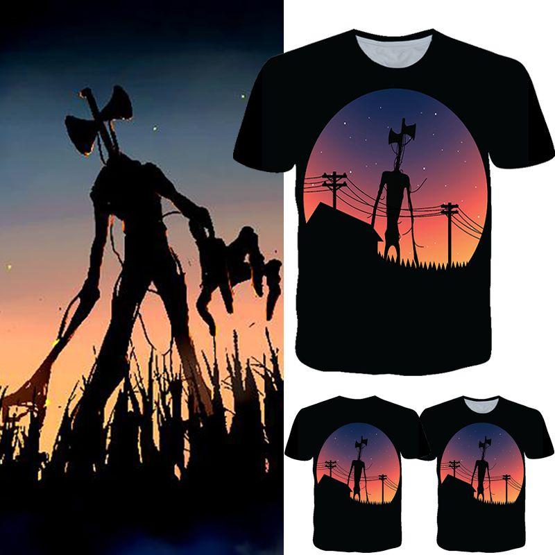 Koszulka dla dzieci z potworem horroru Alien Siren Head z przerażającą grafiką miejskiej legendy