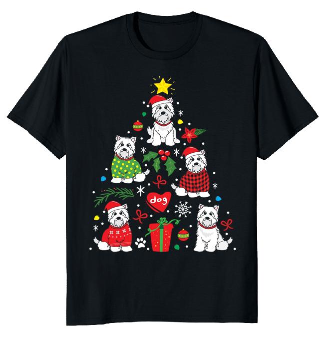 

Футболка унисекс Westie Dog Christmas Tree S