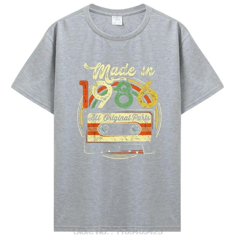 Lustiges Vintage 1986 T-Shirt Sommerstil Grafik Baumwolle T-Shirt Streetwear Geburtstagsgeschenke T-Shirt Unisex Kleidung Übergroß