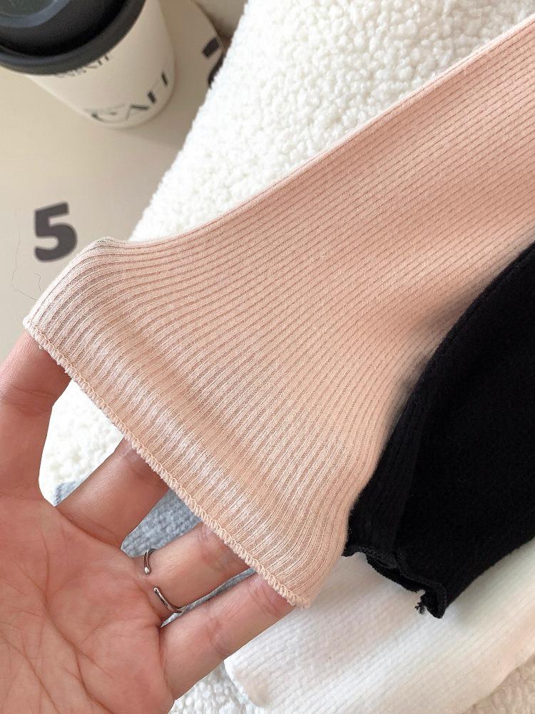 Girls' Velvet Long-Sleeve Mock Neck Base Layer Top