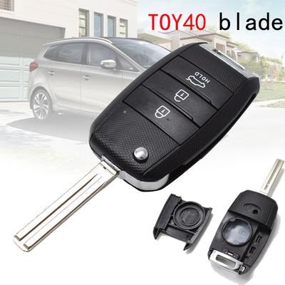 Custodia vuota per chiave a distanza con 3 pulsanti per KIA K2 K3 K5 Rio Sorento Carens Ceed Stonic Cerato Forte Copertura portachiavi per auto TOY40 Lama