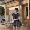 2024 Summer Plaid Puff Sleeve Mid-Length Dress