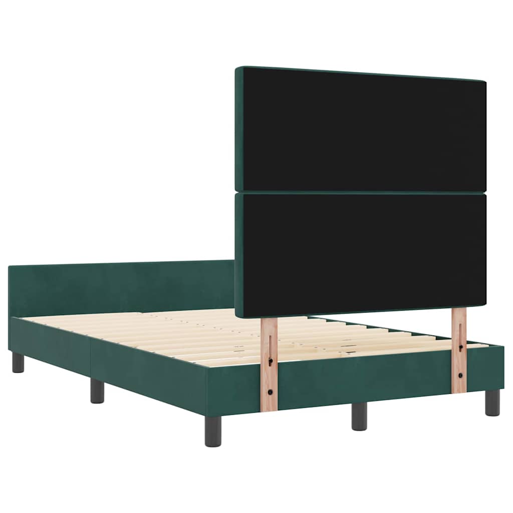 Box Spring Bed with Headboard Dark Green 120 x 200 cm Velvet
