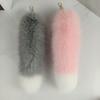 Fashion Huge Fluffy Faux Fur Fox Tail Keychain Warm Thickening Therian Tail Bag Charms Soft Fur Pendant for Women Girl