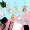 Diamond Art Keychain DIY Handmade Painting Craft 5D Mosaic Art Diamond Special Shape Diamond Keychain Bag Accessories Rabbit Diamond Painting 6-Piece