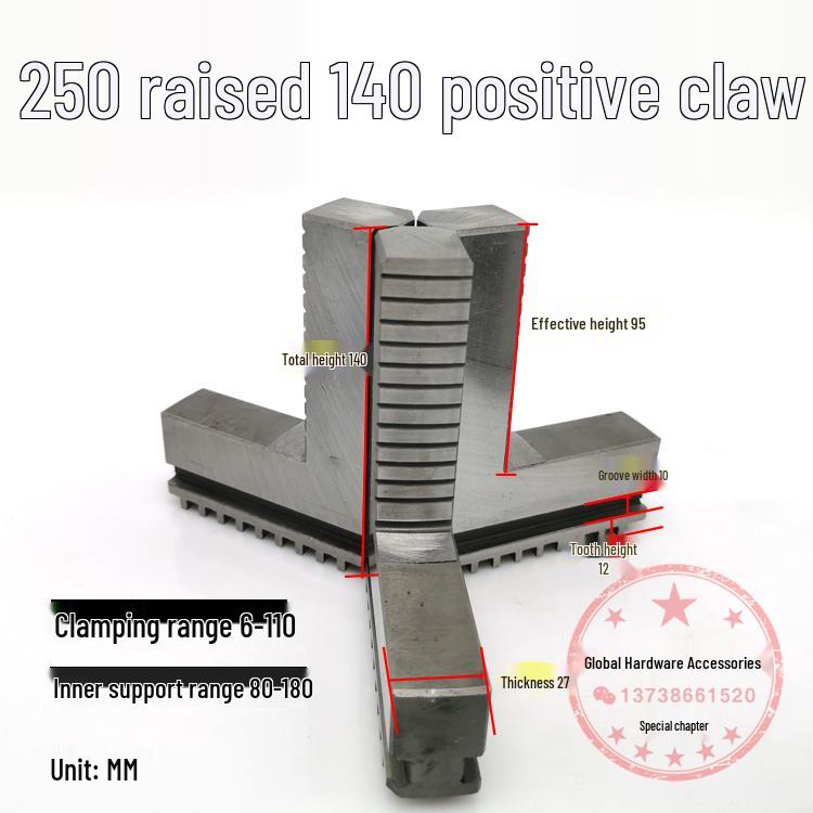 250mm & 500mm Extended Three-Jaw Chuck with Adjustable Jaws