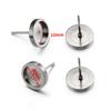 10 pezzi 6/8/10mm Acciaio Inossidabile Orecchini a Perno Vassoio Base per Orecchini Cabochon per Orecchini Gioielli Fai da Te Accessori per Orecchie