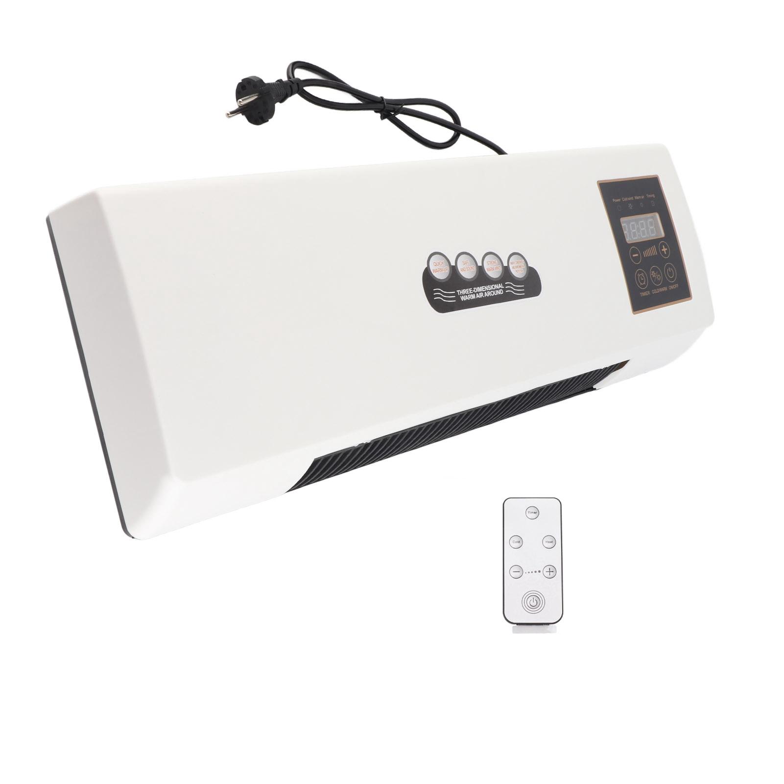 1800W Wall Mounted Heater Electric Heating Machine PTC Heating Heater with Remote Control Timer for Bedroom Bathroom