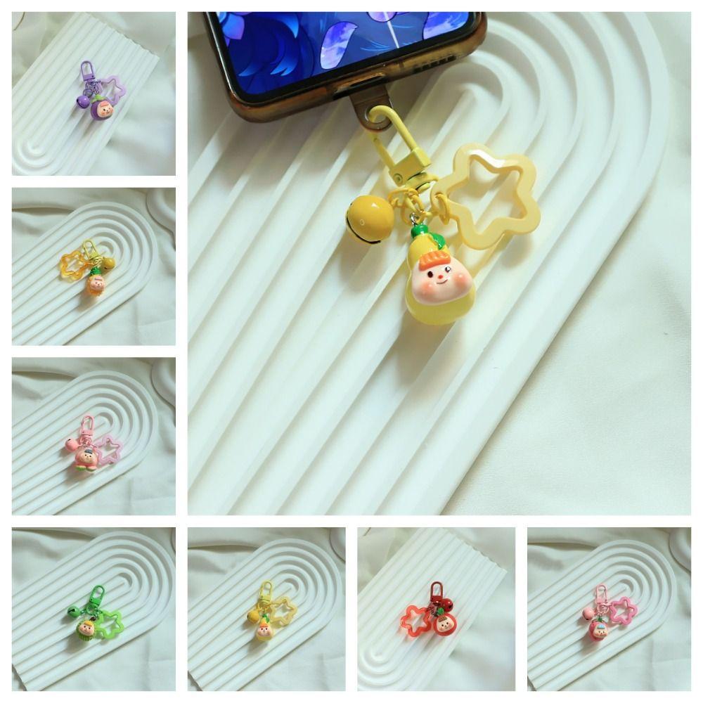 

Resin Fruit Keychain Kawaii Bell Star Pendant Funny Couple