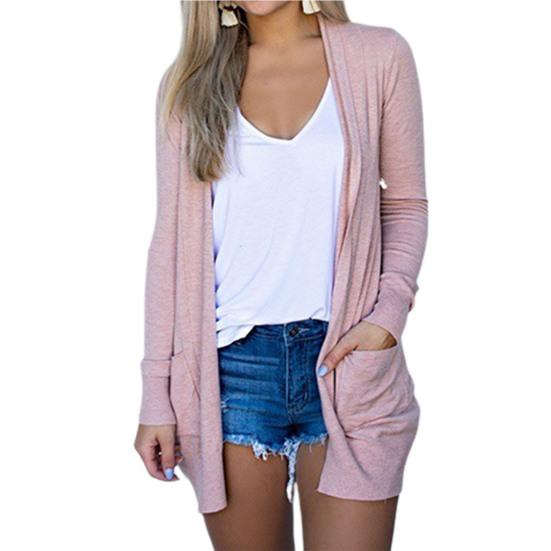 Lady Cardigan Solid Warm Multi Colors Chic Soft Touching Autumn for Working