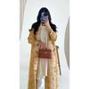 Miyake Pleats Women's High-End Printed Trench Coat Cardigan Muslim Robe