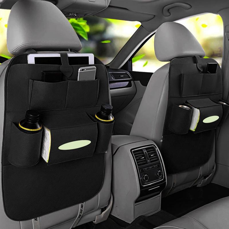 Kick Mats Back Seat Protector Waterproof Felt Easy Installation Seat Back Protector With Storage Pockets Car Supplies