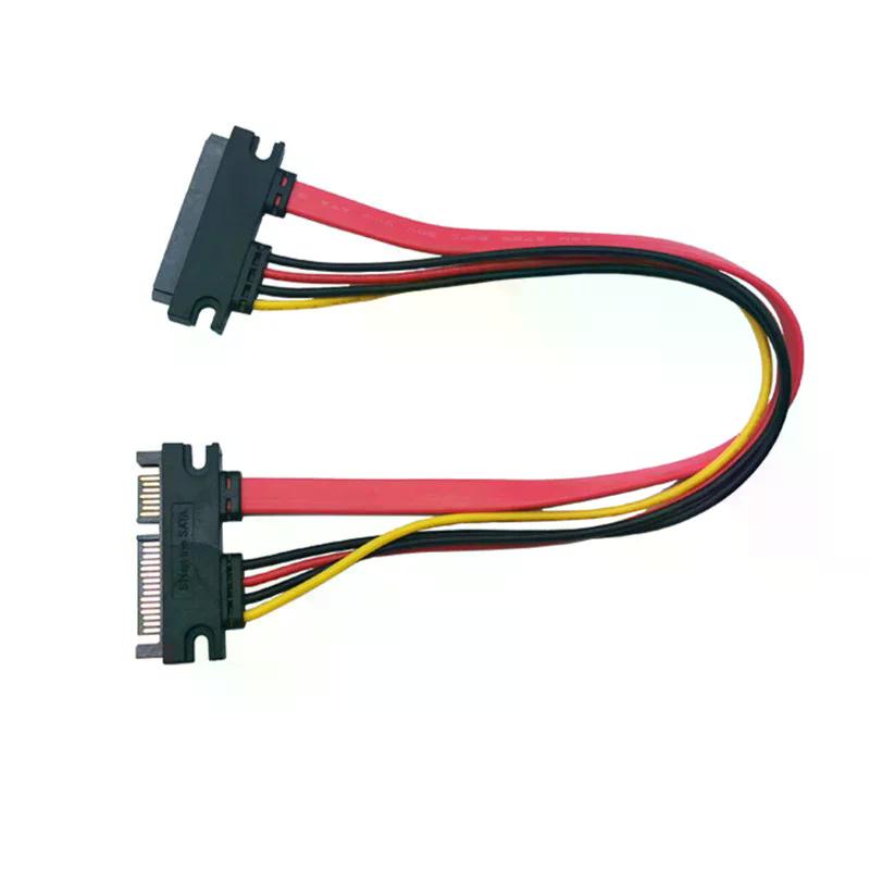 Sata 22 Pin Male To Female Sata Extension Cable SATA 22 Pin Male To Female 7+15 Pin Sata Data Power Combo Cable Hard Disk