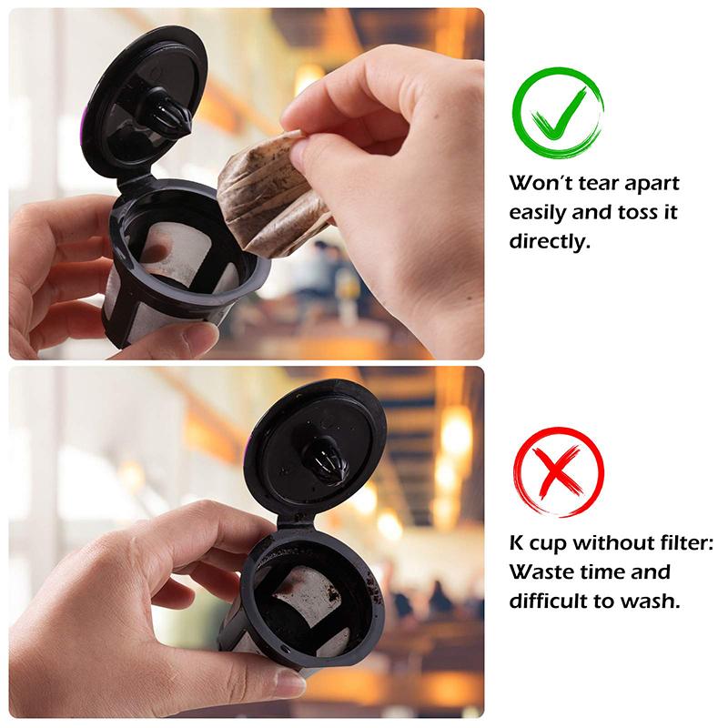 Disposable Paper Coffee Filter Paper For Keurig Reusable K Cups For Keurig Coffee Maker Universal Fit Single-Serve Coffee Filter