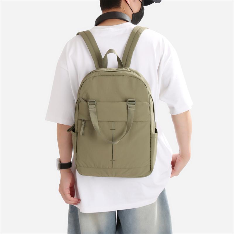 Men Solid Color Backpack Women's Large Capacity Lightweight Backpack Student Travel Bag