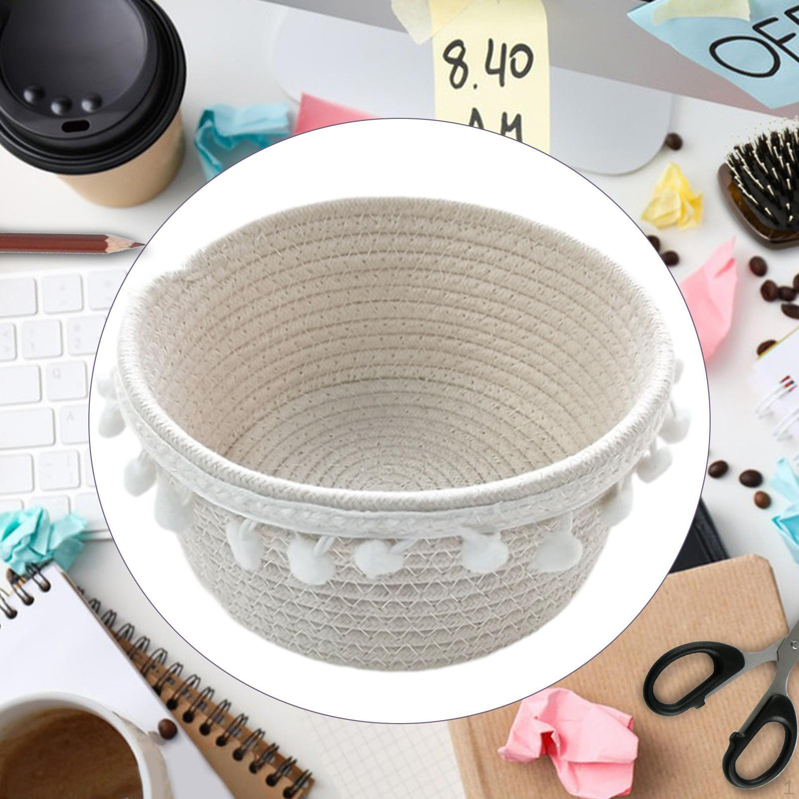 

Ручная работа Корзина для хранения хлеба Ватный шарик Край Декоративная еда Пикник 20cmx10cm