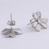 Stainless Steel Earrings with Zircon Flowers Female Crystal from Austrian Sweet Temperament Fine Jewelry Women
