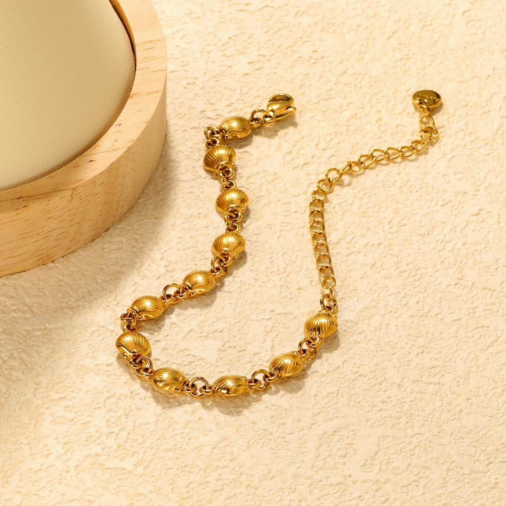 Mixed color love zircon bracelet wind design cherry shell bracelet 18k gold stainless steel bracelet