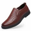Men's Leather Shoes New Black Soft Bottom Anti Slip and Breath Shoes Men's Business Dress Casual Zapatos Luxury Light Flat