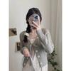 Korean-Style Women's Autumn Knit Cardigan with Tie Design