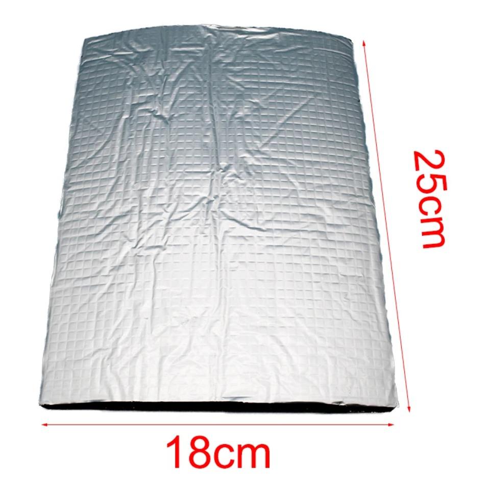 10 Stück 25x18cm Auto Schalldämmmatte Aluminiumfolie Wärmeisolierung Schalldämmender Schaumstoff Geräuschreduzierungsmatte für Autotür Dach Haube Hitzeschilde 2