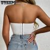 Lace Fragmented Flowers Embroidered Top Trend Have Cash Less  Navel Exposed Breastplate Undergarment Covering The Chest and Abdomen Tops