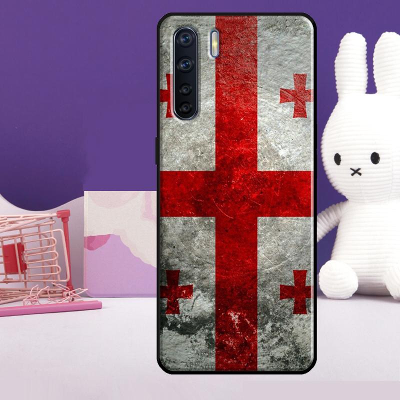 Georgia Grunge Flag Case For Oppo A18 A38 A78 A98 A58 A60 A80 A40 A96 A76 A16 A94 A74 A54 A15 A17 A57 A77 A5 Pro