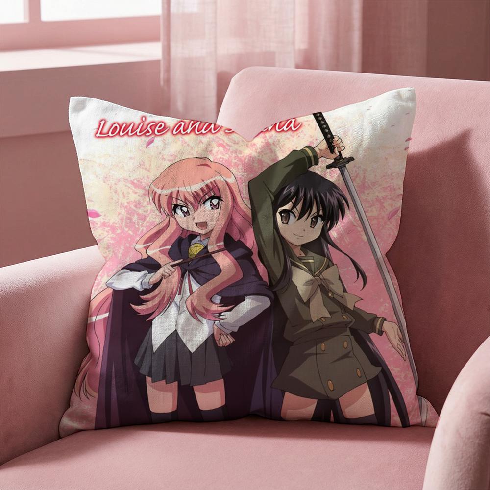 Anime Z-Zero No T-Tsukaima Cushion Cover Multi-Scene Pillow Cover for Home & Car - Reversible, Soft & Durable for Daily Use