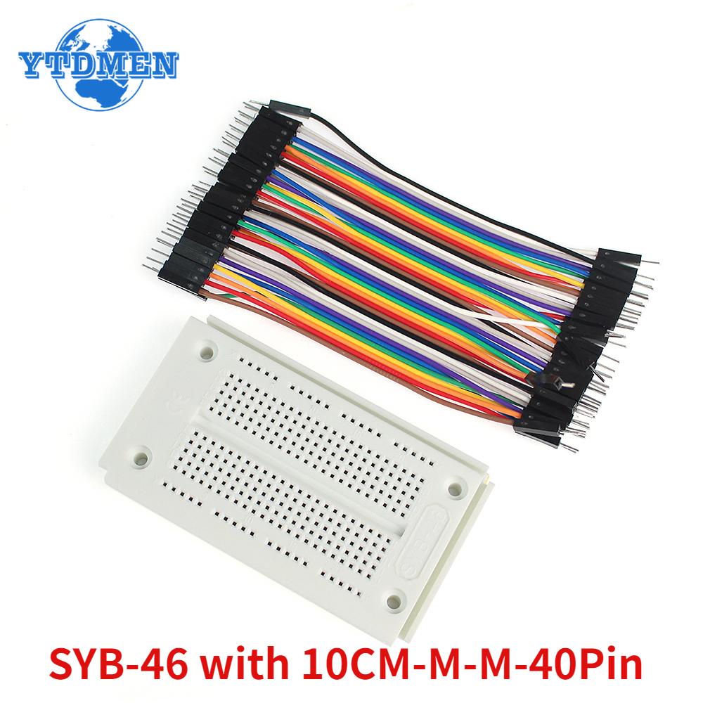 SYB-46 Breadboard-Kit 270 Punkte Lötloser Test-Board-Leiterplatte Dupont-Leitung 10 cm 20-Pin/40-Pin Stecker-zu-Stecker Jumper-Kabel DIY-Elektronik