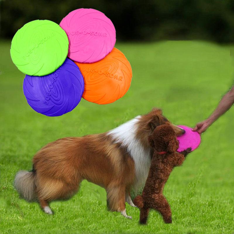 Pet Dog Frisbee Silicone Flying Disc Toy For Large Dog Outdoor Playing Training