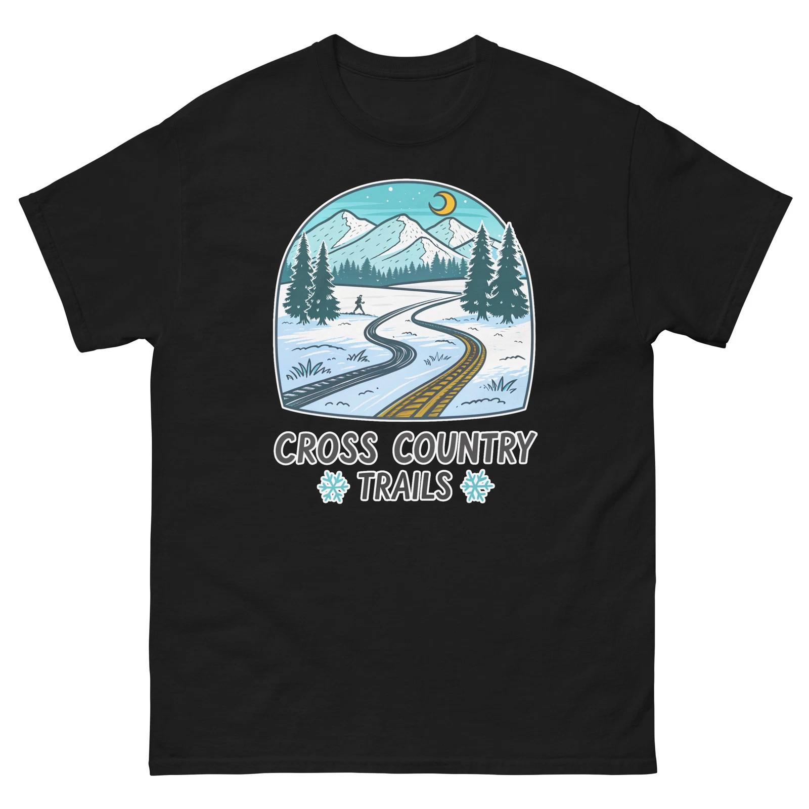 Cross Country Trails Mountain Ski Resort Town T-Shirt M