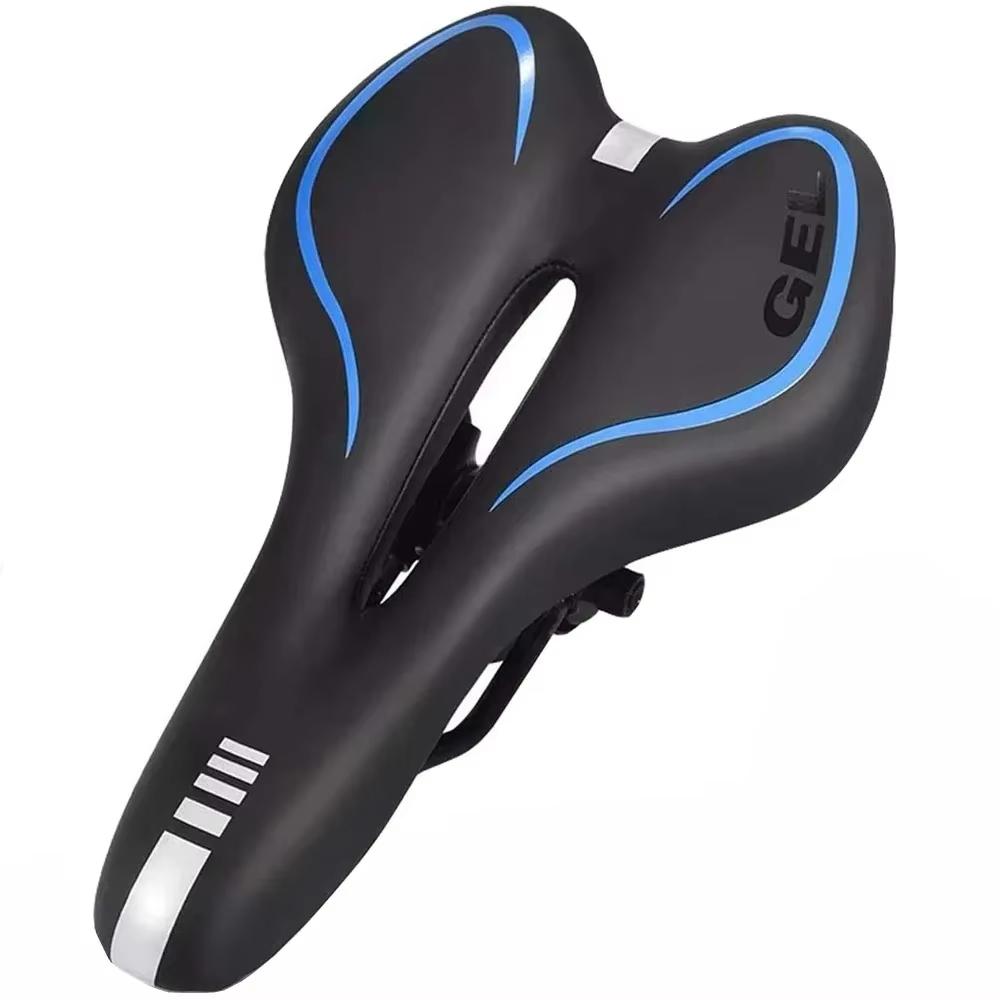 

Gel Bicycle Saddle MTB Mountain Road Bike Seat Comfortable Soft Cycling Cushion Exercise Bike Saddle for Men and Women синий