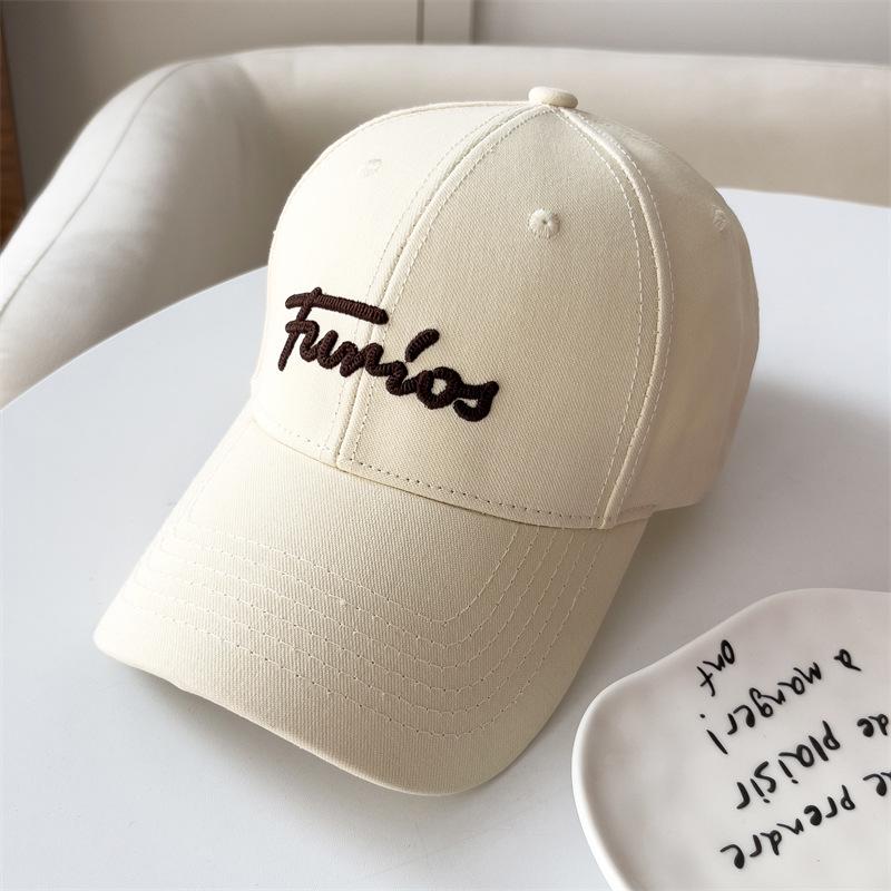 Hard Top High Skull Top Stylish Korean Style Baseball Cap Embroidered Letters for Men and Women Fashion Hats Duckball Cap Sun Protection